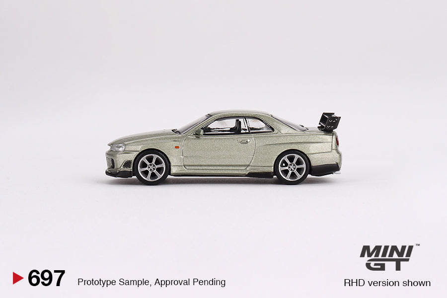 Mini GT 1999 Nissan Skyline GT-R (R34) Tommy Kaira R-z Millenium Jade Green RHD 1:64