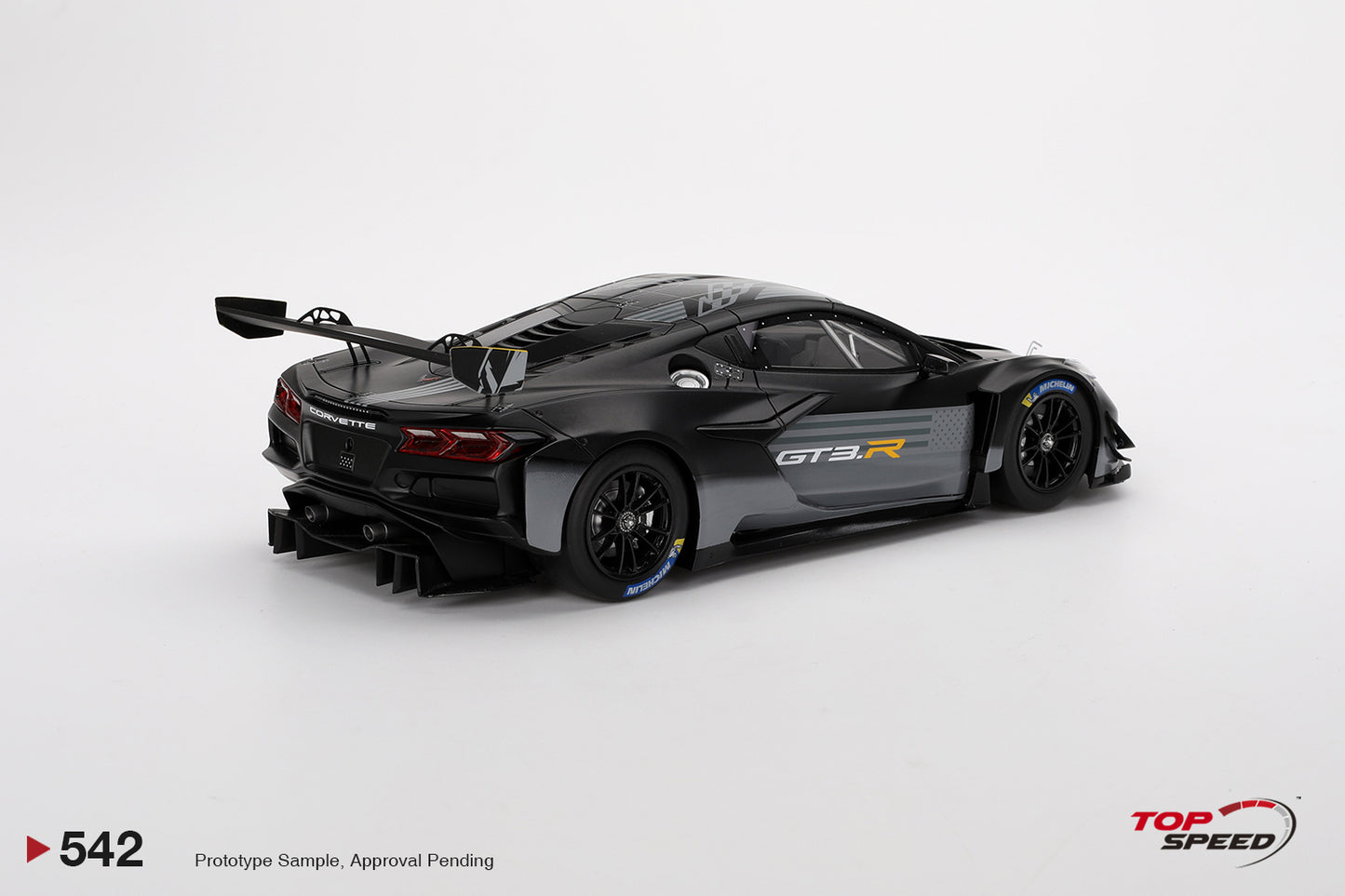 Topspeed 2023 Chevrolet Corvette C8 Z06 GT3.R Road America Test Car Black 1:18