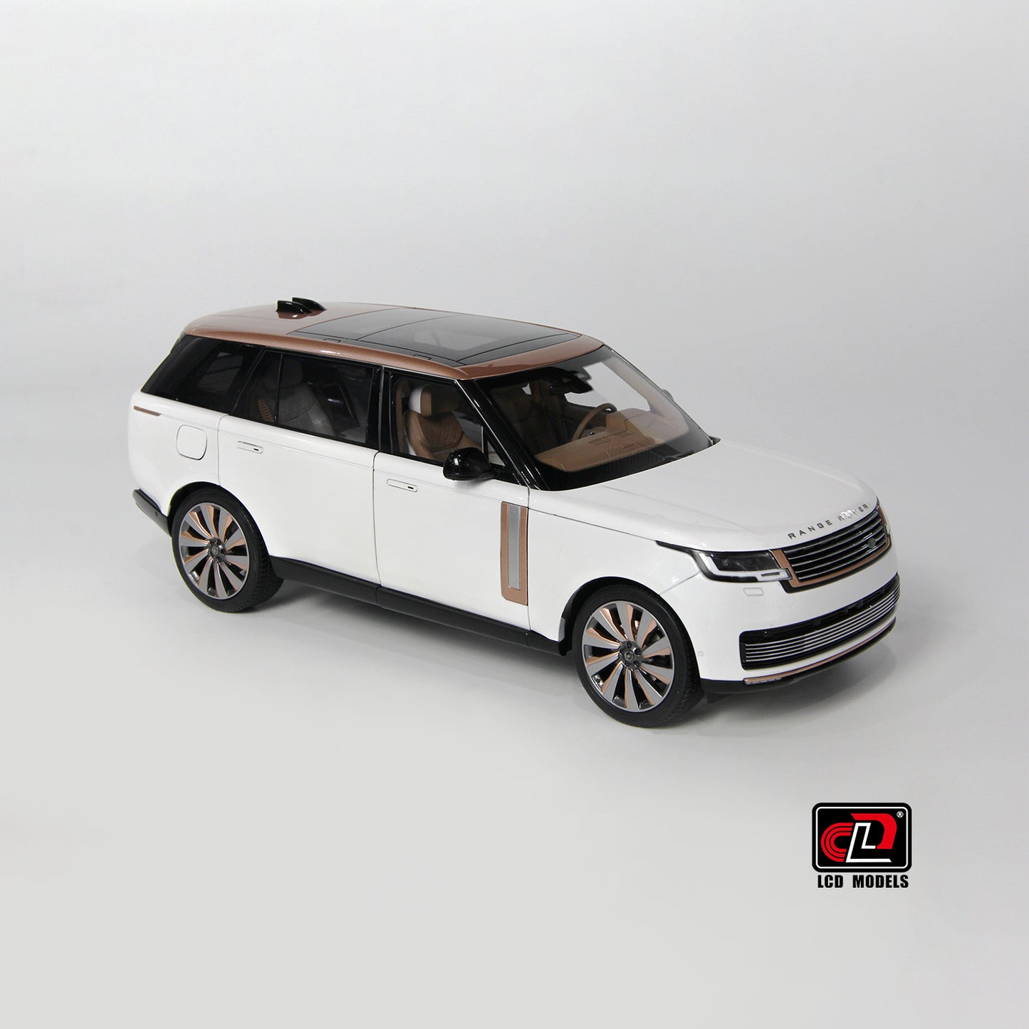 LCD 2022 Land Rover Range Rover SVA White w/ Bronze Accents 1:18