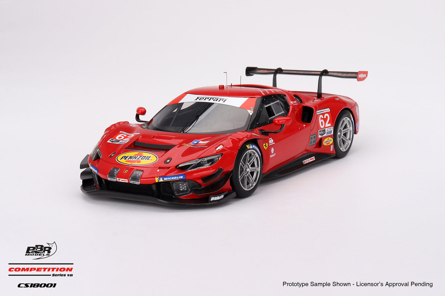 BBR Ferrari 296 GT3 Risi Competizione #62 2023 IMSA Daytona 24 Hrs Red 1:18