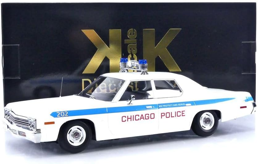 KK Scale 1974 Dodge Monaco Chicago PD Police Cruiser White 1:18