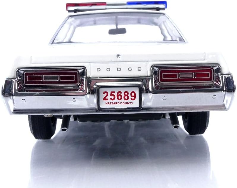 KK Scale 1974 Dodge Monaco Hazzard County Police Cruiser (Dukes of Hazzard) White 1:18