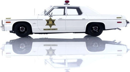 KK Scale 1974 Dodge Monaco Hazzard County Police Cruiser (Dukes of Hazzard) White 1:18