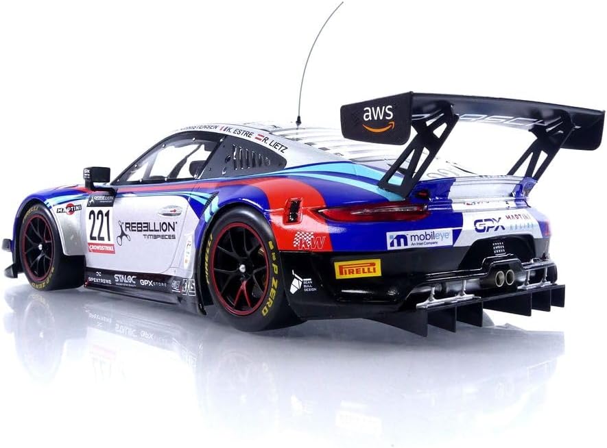 Ixo 2019 Porsche 911 991.2 GT3 R Team GPX Martini Racing No 221 24hr SPA 2022 Blue Silver Red 1:18