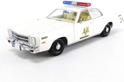 Greenlight 1977 Plymouth Fury Hazzard County Police Cruiser (Dukes of Hazzard) White 1:18