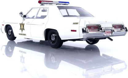 KK Scale 1974 Dodge Monaco Hazzard County Police Cruiser (Dukes of Hazzard) White 1:18