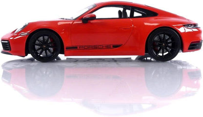 Minichamps 2019 Porsche 911 992 Carrera 4S Coupe Lava Orange w/ Black Wheels and Deco 1:18 SEALED