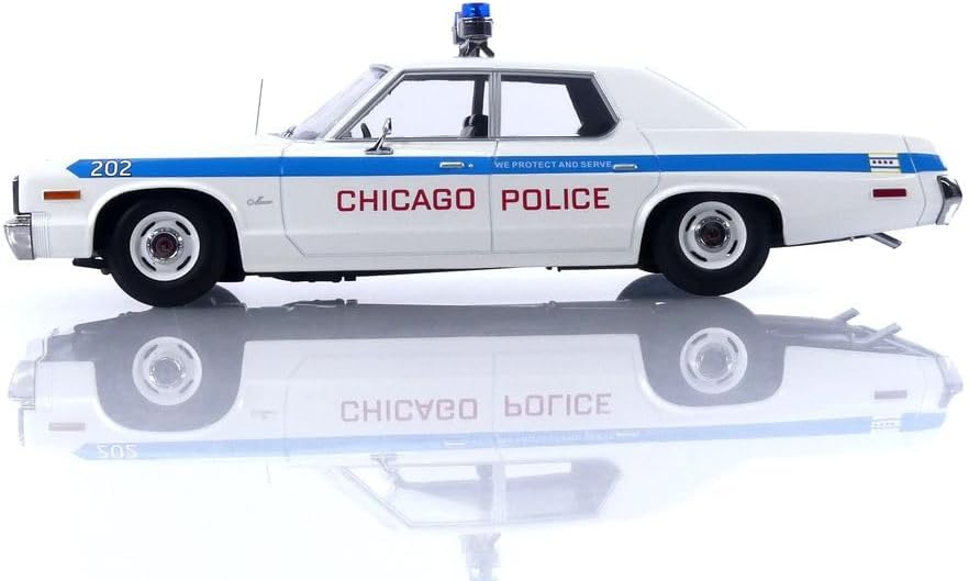 KK Scale 1974 Dodge Monaco Chicago PD Police Cruiser White 1:18