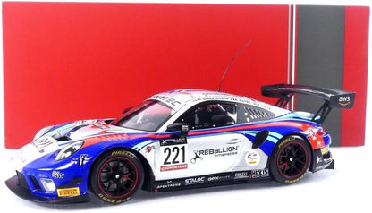 Ixo 2019 Porsche 911 991.2 GT3 R Team GPX Martini Racing No 221 24hr SPA 2022 Blue Silver Red 1:18