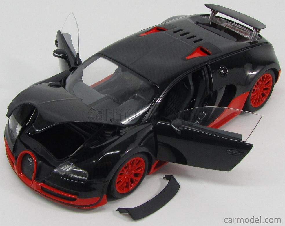 Minichamps 2011 Bugatti Veyron Super Sport World Record Edition Carbon Fiber w/ Orange 1:18