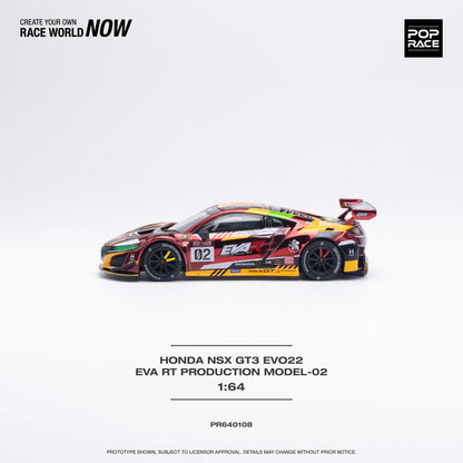 Pop Race Honda NSX GT3 Evo22 EVA RT Model-02 Evangelion Red 1:64