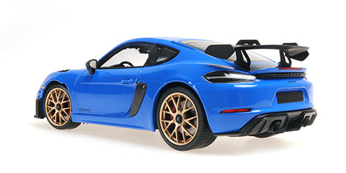 Minichamps 2024 Porsche 718 Cayman GT4 RS w/ Weissach Package Shark Blue 1:18