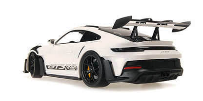 Minichamps 2023 Porsche 911 992 GT3 RS White w/ Weissach Pkg, Black Wheels & Deco 1:18 SEALED