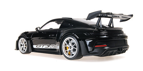 Minichamps 2023 Porsche 911 992 GT3 RS Black w/ Weissach Package, Silver Wheels and Deco 1:18 SEALED