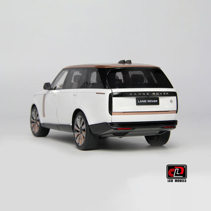 LCD 2022 Land Rover Range Rover SVA White w/ Bronze Accents 1:18