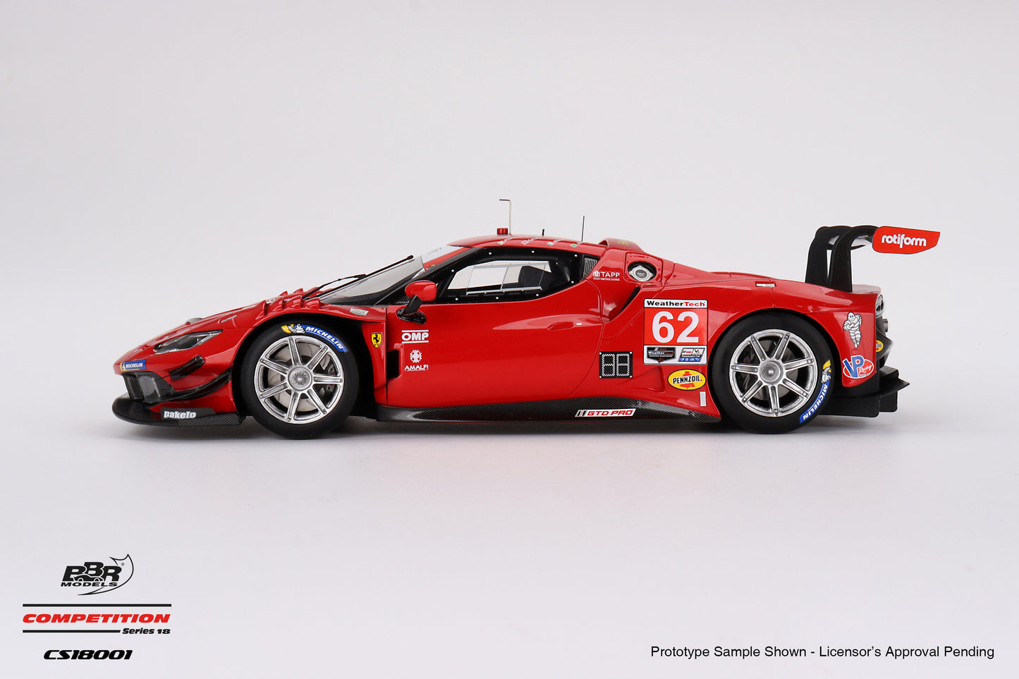 BBR Ferrari 296 GT3 Risi Competizione #62 2023 IMSA Daytona 24 Hrs Red 1:18