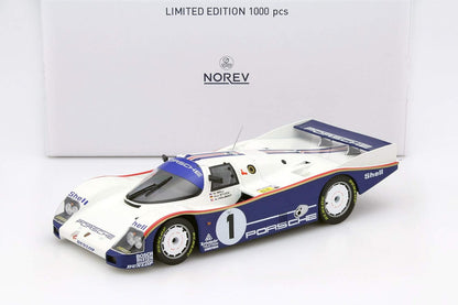 Norev Porsche 962C 2.6L Turbo Team Rothmans Porsche No 1 Winner 24H LeMans 1986 1:18