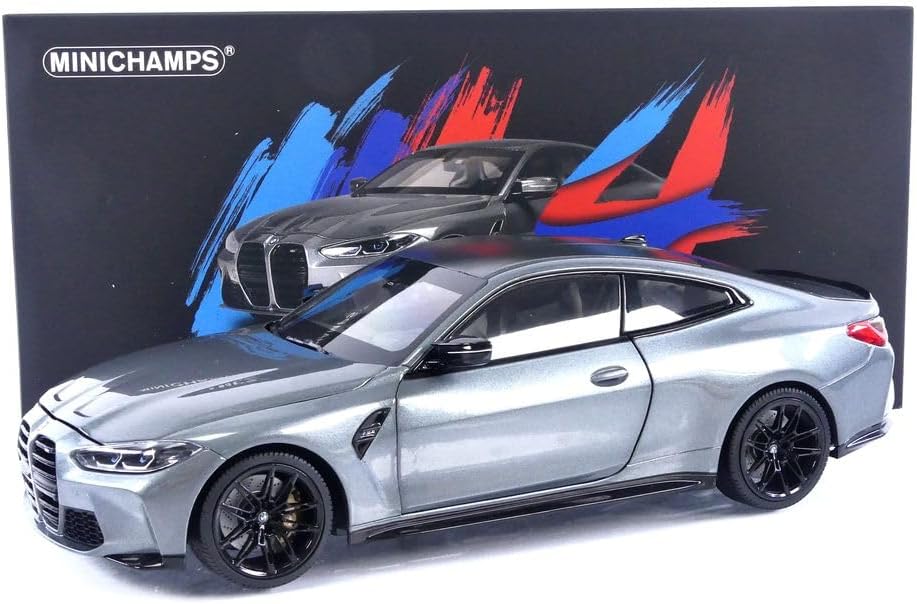 Minichamps 2020 BMW M4 Coupe (G82)w/ Black Carbon Roof Grey Metallic 1:18