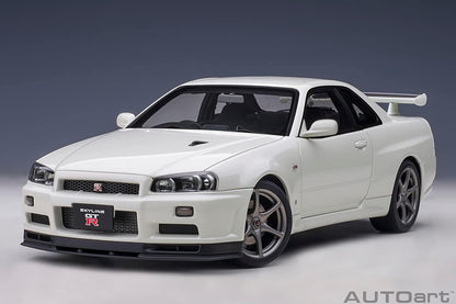 AUTOart 2001 Nissan Skyline GT-R (R34) V-Spec II White Pearl 1:18