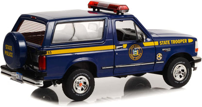 Greenlight 1996 Ford Bronco XLT New York State Trooper Police Truck Blue 1:18