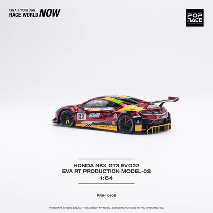 Pop Race Honda NSX GT3 Evo22 EVA RT Model-02 Evangelion Red 1:64