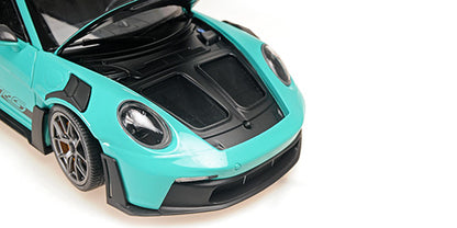 Minichamps 2023 Porsche 911 992 GT3 RS w/ Weissach Pkg Mint Green w/ Dark Silver Wheels 1:18