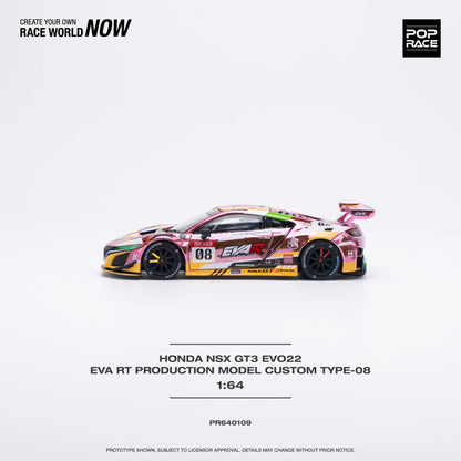 Pop Race Honda NSX GT3 Evo22 EVA RT Evangelion Pink 1:64