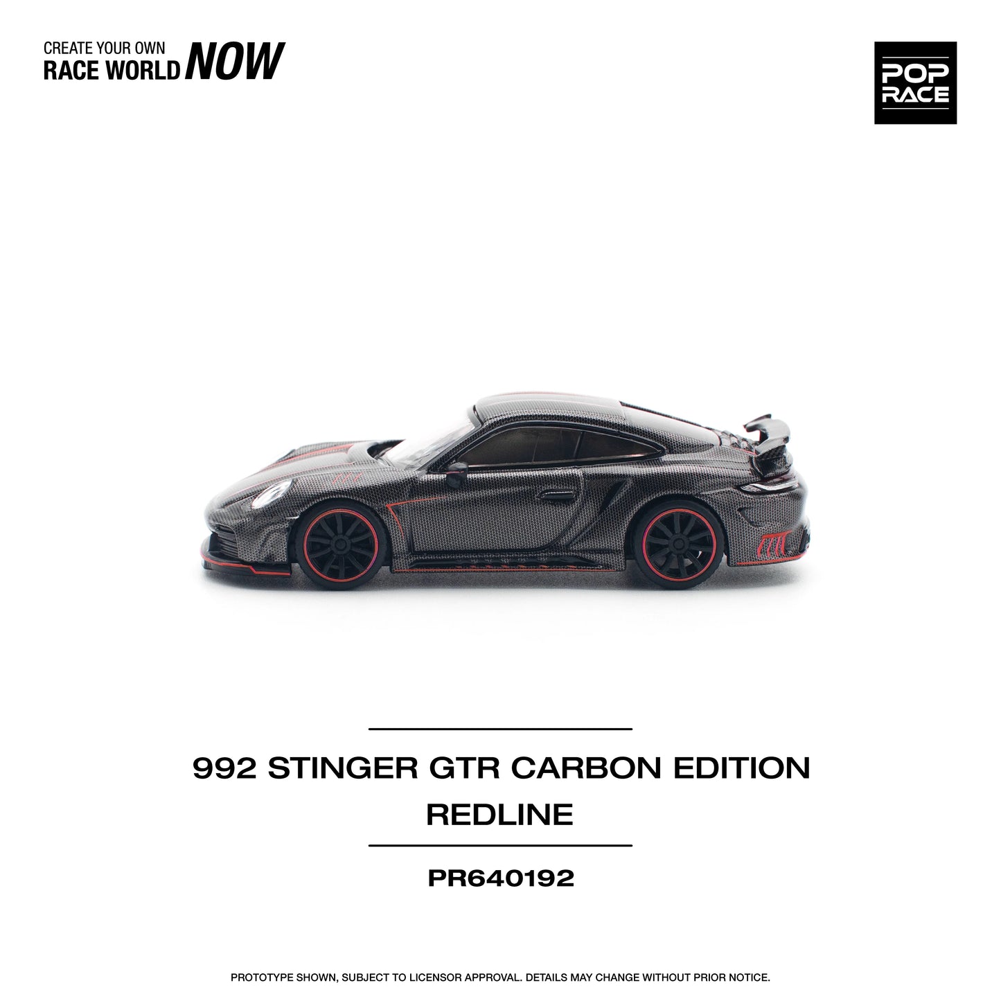 Pop Race Porsche 911 992 Stinger GTR Carbon Edition Redline 1:64