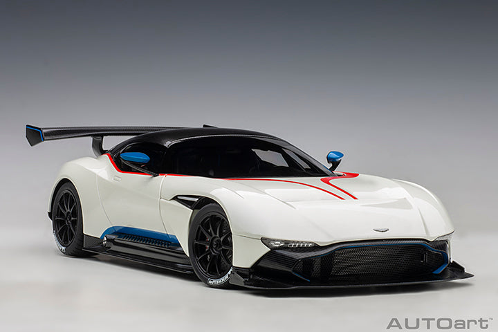 AUTOart 2019 Aston Martin Vulcan Stratus White w/ Blue & Red Stripes 1:18