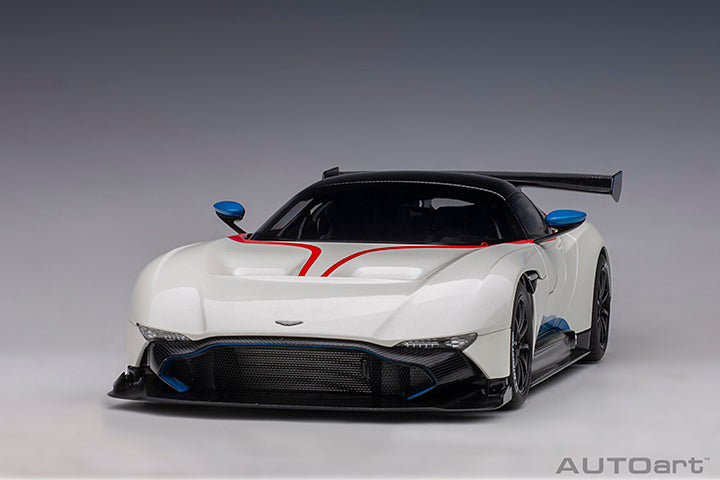 AUTOart 2019 Aston Martin Vulcan Stratus White w/ Blue & Red Stripes 1:18