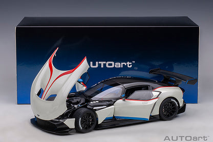 AUTOart 2019 Aston Martin Vulcan Stratus White w/ Blue & Red Stripes 1:18