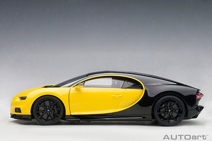 AUTOart 2017 Bugatti Chiron Juane Molsheim Yellow w/ Nocturne Black 1:18