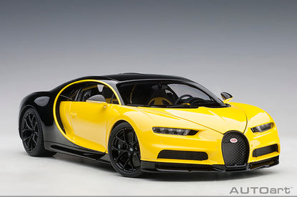 AUTOart 2017 Bugatti Chiron Juane Molsheim Yellow w/ Nocturne Black 1:18