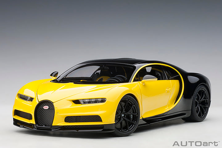 AUTOart 2017 Bugatti Chiron Juane Molsheim Yellow w/ Nocturne Black 1:18