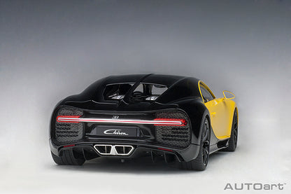 AUTOart 2017 Bugatti Chiron Juane Molsheim Yellow w/ Nocturne Black 1:18