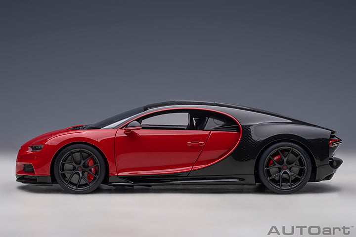 AUTOart 2019 Bugatti Chiron Sport Italian Red w/ Carbon Fiber 1:18