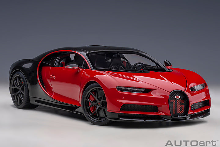 AUTOart 2019 Bugatti Chiron Sport Italian Red w/ Carbon Fiber 1:18