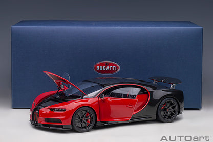 AUTOart 2019 Bugatti Chiron Sport Italian Red w/ Carbon Fiber 1:18