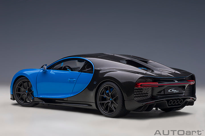 AUTOart 2019 Bugatti Chiron Sport French Racing Blue & Carbon Fiber 1:18