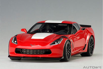 AUTOart Chevy Corvette C7 Grand Sport Red w/ White Stripes 1:18