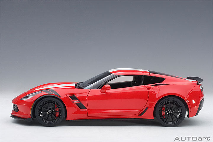 AUTOart Chevy Corvette C7 Grand Sport Red w/ White Stripes 1:18