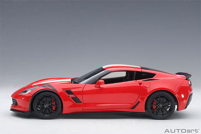 AUTOart Chevy Corvette C7 Grand Sport Red w/ White Stripes 1:18