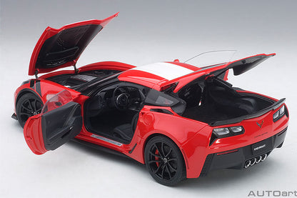 AUTOart Chevy Corvette C7 Grand Sport Red w/ White Stripes 1:18