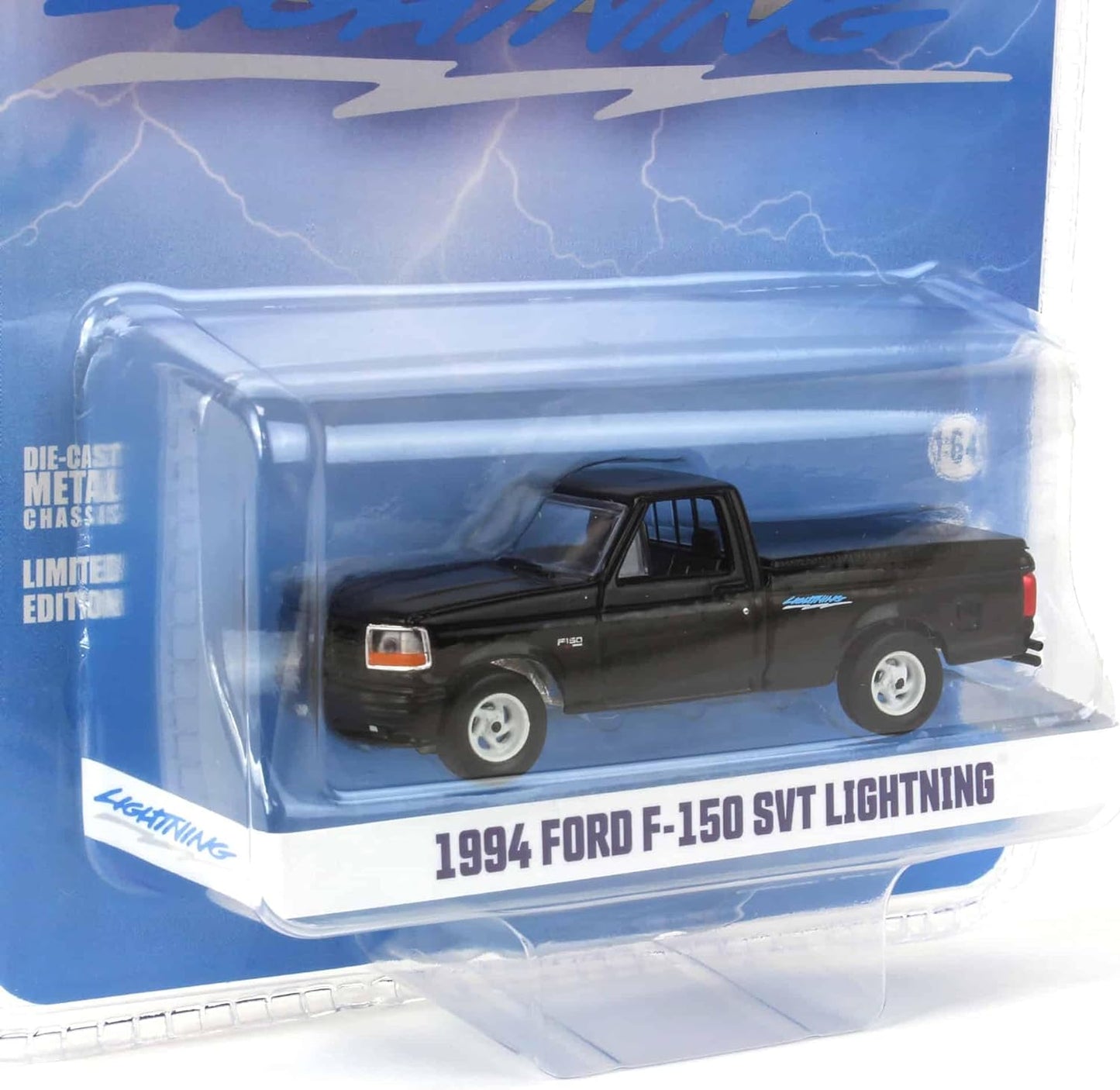 Greenlight 1994 Ford F-150 SVT Lightning w/ Tonneau Bed Cover Black 1:64