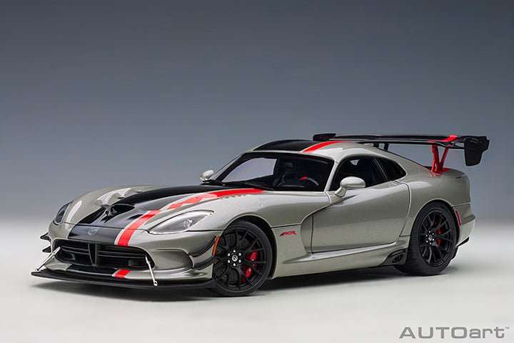 AUTOart 2017 Dodge Viper GTS-R Commemorative Edition ACR Bullet Silver Metallic w/ Black Stripes 1:18