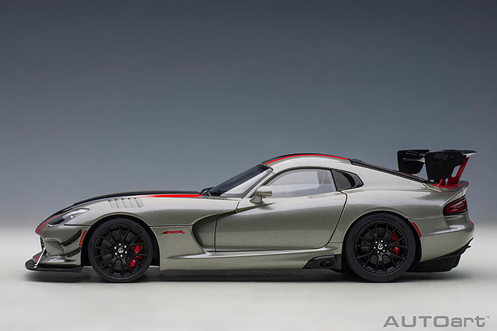 AUTOart 2017 Dodge Viper GTS-R Commemorative Edition ACR Bullet Silver Metallic w/ Black Stripes 1:18