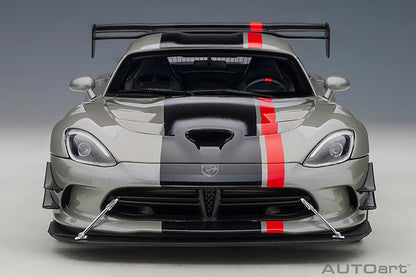 AUTOart 2017 Dodge Viper GTS-R Commemorative Edition ACR Bullet Silver Metallic w/ Black Stripes 1:18