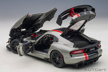 AUTOart 2017 Dodge Viper GTS-R Commemorative Edition ACR Bullet Silver Metallic w/ Black Stripes 1:18