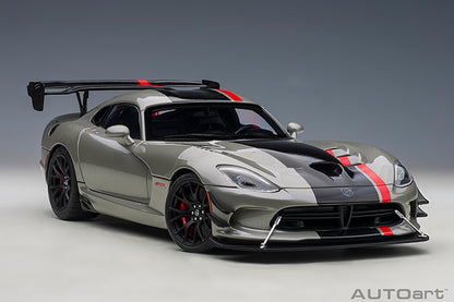 AUTOart 2017 Dodge Viper GTS-R Commemorative Edition ACR Bullet Silver Metallic w/ Black Stripes 1:18