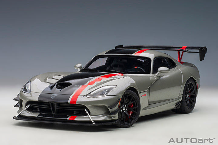 AUTOart 2017 Dodge Viper GTS-R Commemorative Edition ACR Bullet Silver Metallic w/ Black Stripes 1:18